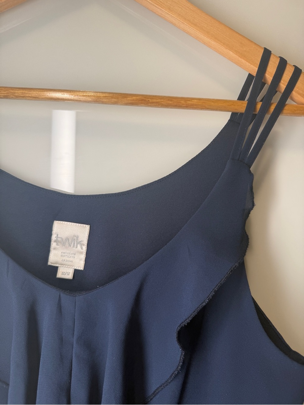 twik Navy Ruffle Mini Dress - Picture 2 of 4